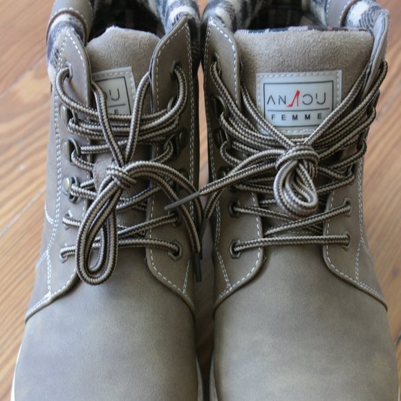 ANJOUFEMME Work Hiking Ankle Boots For Women Waterproof Outdoor Lightweight S 10 - Picture 8 of 10